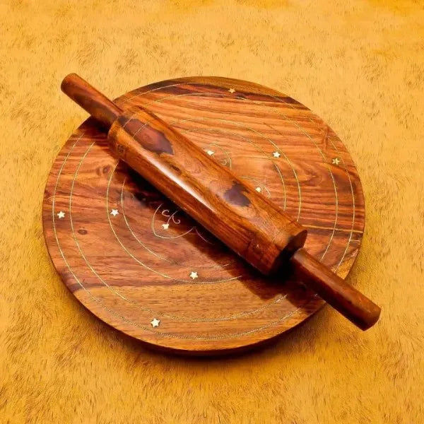 Bread Roller (Chakla Belan) Handmade with Brass work