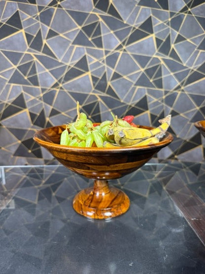 Wooden handmade Bowl With Stand 12 inch