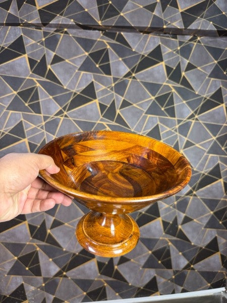 Wooden handmade Bowl With Stand 12 inch
