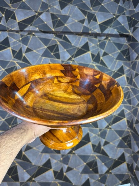 Wooden handmade Bowl With Stand 12 inch